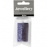 Rocaille Seed Beads 2-cut, D 1,7 mm, Größe 15/0, Lochgröße 0,5 mm, Frosted Lila, Transparent Lila, 2x7 g/ 1 Pck