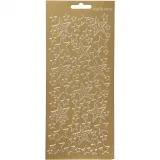 Sticker, Sterne, Blatt 10x23 cm, Gold, 1 Bl.