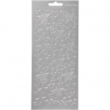 Sticker, Sterne, Blatt 10x23 cm, Silber, 1 Bl.