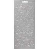 Sticker, Sterne, Blatt 10x23 cm, Silber, 1 Bl.
