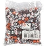 Sportball-Perlen, Größe 11-15 mm, Lochgröße 3-4 mm, Sortierte Farben, 270 g/ 1 Pck