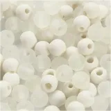 Kunststoffperlen, D 6 mm, Lochgröße 2 mm, ca. 150 Stk, Creme, 40 g/ 1 Pck