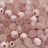 Kunststoffperlen, D 6 mm, Lochgröße 2 mm, Rosa, 40 g/ 1 Pck