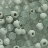 Kunststoffperlen, D 6 mm, Lochgröße 2 mm, ca. 150 Stk, Hellgrün, 40 g/ 1 Pck