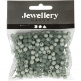 Kunststoffperlen, D 6 mm, Lochgröße 2 mm, Hellgrün, 40 g/ 1 Pck