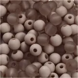 Kunststoffperlen, D 6 mm, Lochgröße 2 mm, ca. 150 Stk, Hellgrau, 40 g/ 1 Pck