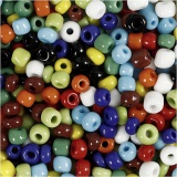 Rocailleperlen, D 4 mm, Größe 6/0, Lochgröße 0,9-1,2 mm, Sortierte Farben, 130 g/ 1 Pck