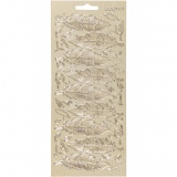 Sticker, Federn, Blatt 10x23 cm, Gold, 1 Bl.