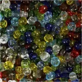 Rocailles-Perlen, D 4 mm, Größe 6/0, Lochgröße 0,9-1,2 mm, Glänzend transparent, 130 g/ 1 Pck