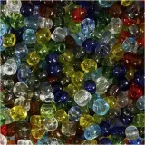 Rocailles-Perlen, D 4 mm, Größe 6/0, Lochgröße 0,9-1,2 mm, Glänzend transparent, 1000 g/ 1 Pck