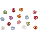 Würfel-Perlen, Mix, Größe 10x10 mm, Lochgröße 4 mm, Sortierte Farben, 700 ml/ 1 Dose, 400 g