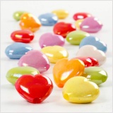 Herzperlen, Größe 15x15 mm, Lochgröße 3 mm, Sortierte Farben, 465 g, 700 ml/ 1 Dose