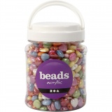 Herzperlen, Größe 15x15 mm, Lochgröße 3 mm, Sortierte Farben, 465 g, 700 ml/ 1 Dose