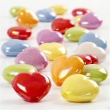 Herzperlen, Größe 25x15 mm, Lochgröße 3 mm, 70 g, 125 ml/ 1 Pck