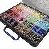 Luxus-Wachsperlen Set, Lochgröße 1,5-2 mm, ca. 4700 Stk, 32x20 g/ 1 Pck