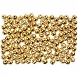 Schmuckperlen, D 2,7 mm, Lochgröße 0,7 mm, Gold, 150 Stk/ 1 Pck