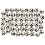 Schmuckperlen, D 5 mm, Lochgröße 0,7 mm, Silber, 100 Stk/ 1 Pck