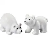 Miniatur-Figuren, H 30 mm, L 45 mm, Weiß, 2 Stk/ 1 Pck