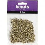 Buchstaben-Perlen, D 7 mm, Lochgröße 1,2 mm, Gold, 21 g/ 1 Pck