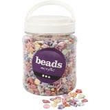 Pastellperlen, Größe 9-12 mm, Lochgröße 1,2 mm, 500 g, 700 ml/ 1 Dose