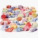 Pastell-Mix, Größe 9-12 mm, Lochgröße 1,2 mm, ca. 380 Stk, 110 g, 175 ml/ 1 Pck