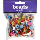 Perlenmischung , D 12 mm, Lochgröße 1,5 mm, 55 g, 75 ml/ 1 Pck