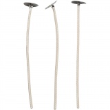 Dochte für Kerzen in Gefäßen, Geeignet für Behälter mit 20–65 mm Durchmesser, L 10 cm, Dicke 2 mm, 50 Stk/ 1 Pck