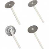 Dochte für Kerzen in Gefäßen, Geeignet für Behälter mit 20–65 mm Durchmesser, L 3,5 cm, Dicke 2 mm, 100 Stk/ 1 Pck