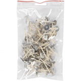 Dochte für Kerzen in Gefäßen, Geeignet für Behälter mit 20–65 mm Durchmesser, L 3,5 cm, Dicke 2 mm, 100 Stk/ 1 Pck