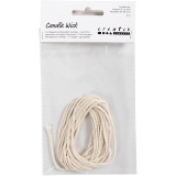 Docht , Geeignet für getauchte Kerzen (Durchm. 15–22 mm) und geformte Kerzen (Durchm. 40–60 mm), 100 g, 3 m/ 1 Pck