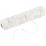 Docht , Geeignet für getauchte Kerzen (Durchm. 30 mm) und geformte Kerzen (Durchm. 80–100 mm) , B 2 mm, 100 g, 50 m/ 1 Rolle