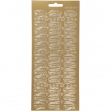 Sticker, Hüte, Blatt 10x23 cm, Gold, 1 Bl.