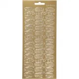 Sticker, Hüte, Blatt 10x23 cm, Gold, 1 Bl.