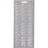 Sticker, Hüte, Blatt 10x23 cm, Silber, 1 Bl.