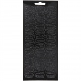 Sticker, Hüte, Blatt 10x23 cm, Schwarz, 1 Bl.