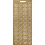 Sticker, Leier, Blatt 10x23 cm, Gold, 1 Bl.