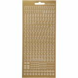 Sticker, Nummern, Blatt 10x23 cm, Gold, 1 Bl.