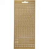 Sticker, Nummern, Blatt 10x23 cm, Gold, 1 Bl.
