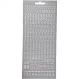 Sticker, Zahlen, Blatt 10x23 cm, Silber, 1 Bl.