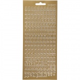 Sticker, Buchstaben, Blatt 10x23 cm, Gold, 1 Bl.