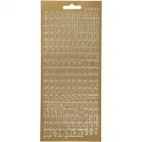 Sticker, Buchstaben, Blatt 10x23 cm, Gold, 1 Bl.