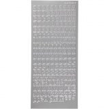 Sticker, Buchstaben, Blatt 10x23 cm, Silber, 1 Bl.