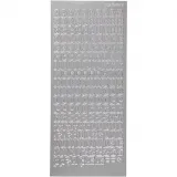 Sticker, Buchstaben, Blatt 10x23 cm, Silber, 1 Bl.