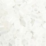 Bügelperlen, Größe 5x5 mm, Lochgröße 2,5 mm, medium, Transparent Weiß (32264), 1100 Stk/ 1 Pck