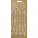 Sticker, Jubiläums-Zahlen, 10x23 cm, Gold, 1 Bl.