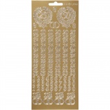 Sticker, Jubiläums-Zahlen, Blatt 10x23 cm, Gold, 1 Bl.