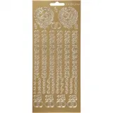 Sticker, Jubiläums-Zahlen, Blatt 10x23 cm, Gold, 1 Bl.