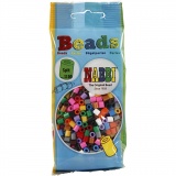 Nabbi Fuse Beads mit Schlitz, Größe 5x5 mm, Lochgröße 2,5 mm, medium, Standard-Farben, 1100 sort./ 1 Pck