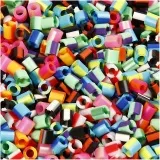 Bügelperlen, Größe 5x5 mm, Lochgröße 2,5 mm, medium, Gestreift, 10000 Stk/ 1 Pck