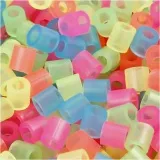 Bügelperlen, Größe 5x5 mm, Lochgröße 2,5 mm, medium, Neonfarben, 6000 Stk/ 1 Pck